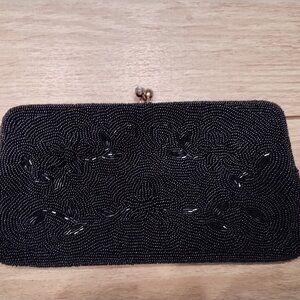Vintage Black Beaded Handbag/clutch evening bag